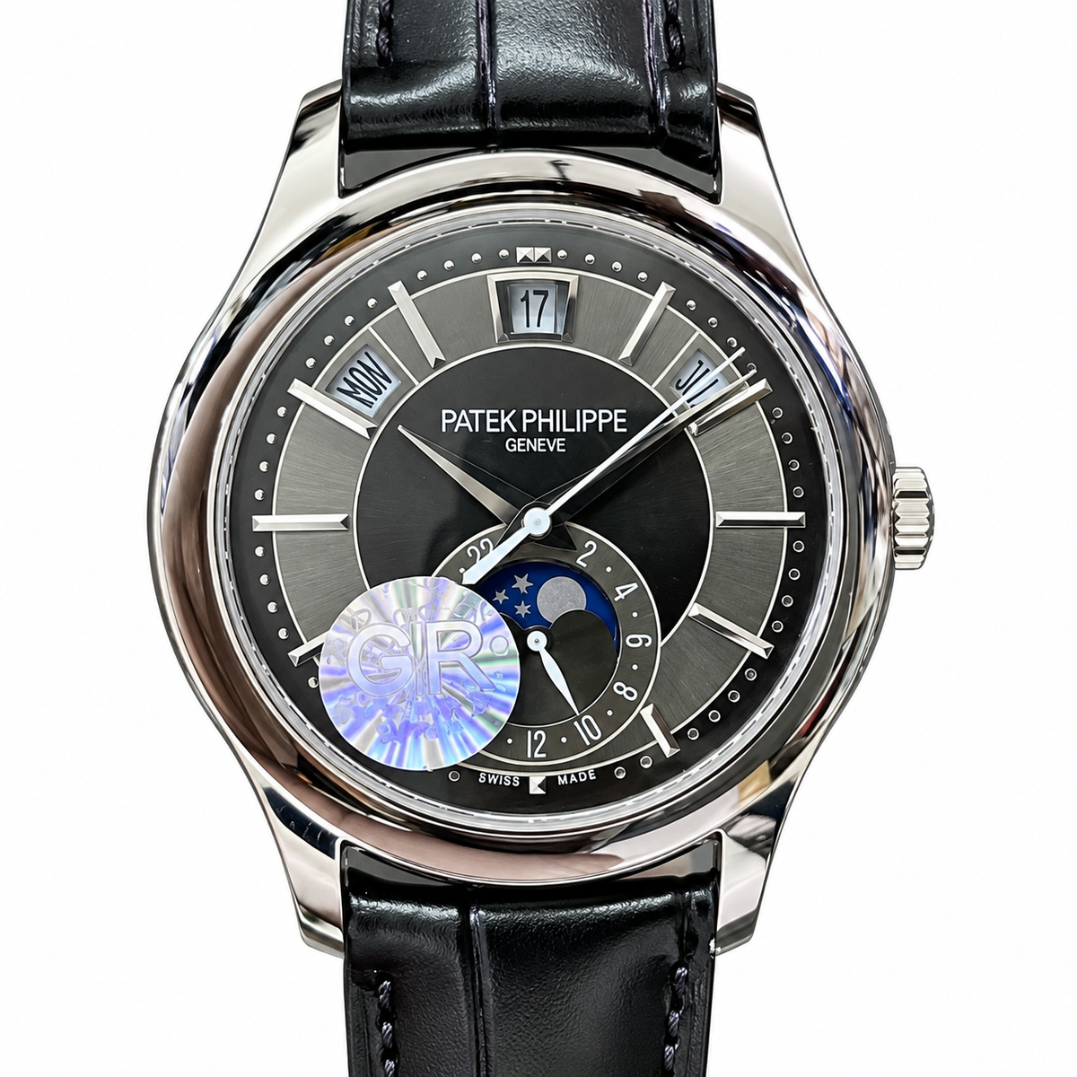 Patek Philippe Annual Calendar Moon Phase 40mm Steel Black Dial