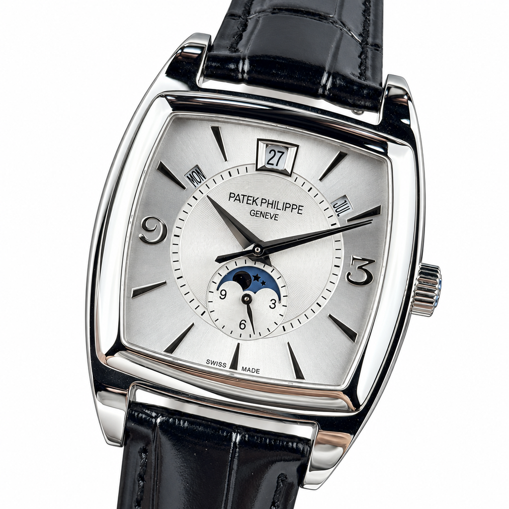 Patek Philippe White Gold Gondolo Silver Dial Moon Phase