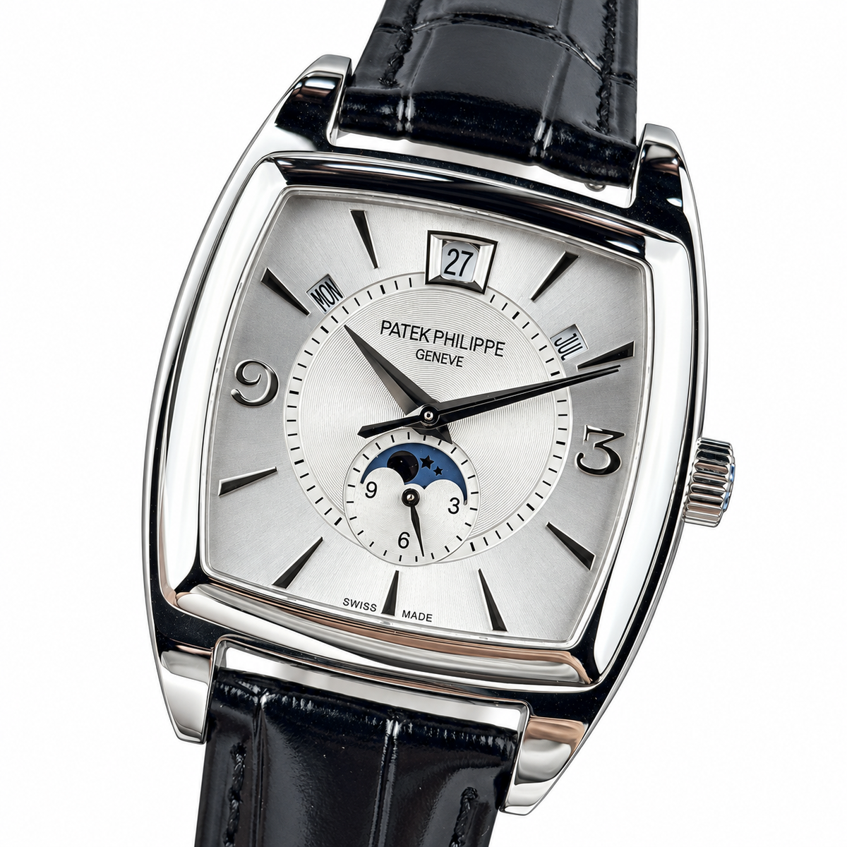 Patek Philippe White Gold Gondolo Silver Dial Moon Phase
