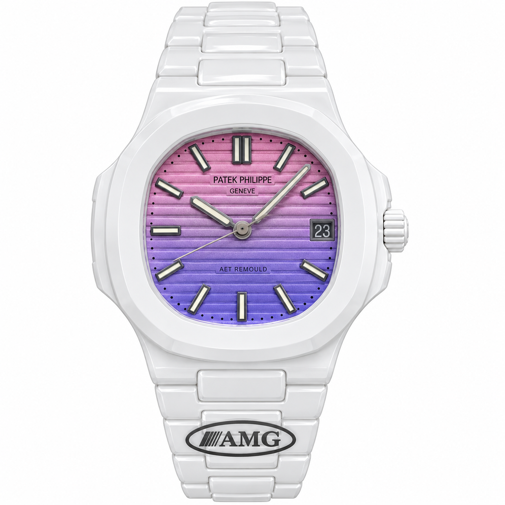 Patek Philippe White Ceramic Nautilus Pink Purple Gradient