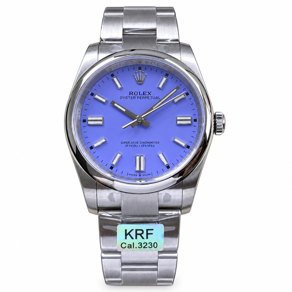 Rolex Steel Oyster Perpetual Cornflower Blue Watch