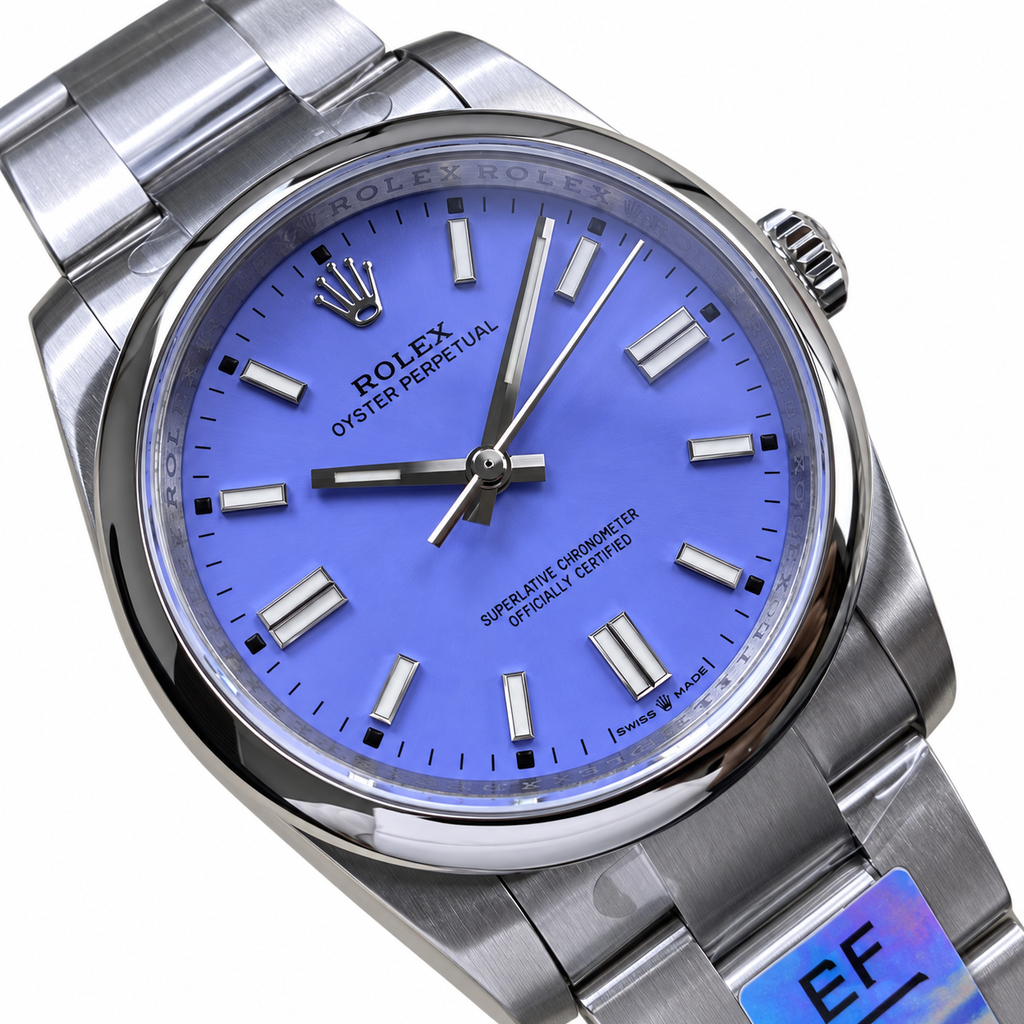 Rolex Steel Oyster Perpetual Cornflower Blue Watch