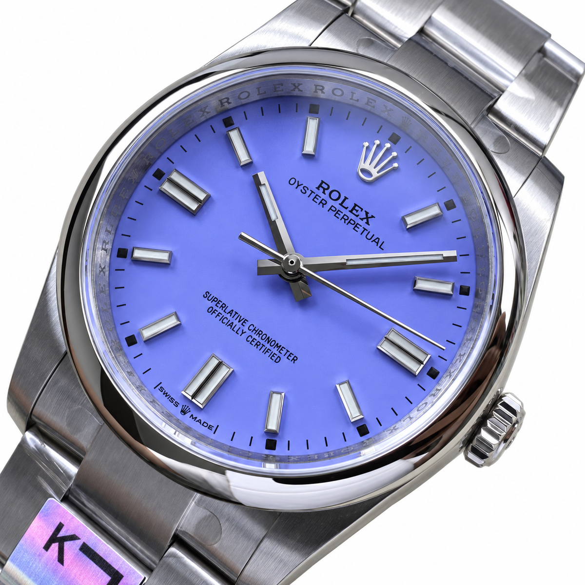 Rolex Steel Oyster Perpetual Cornflower Blue Watch